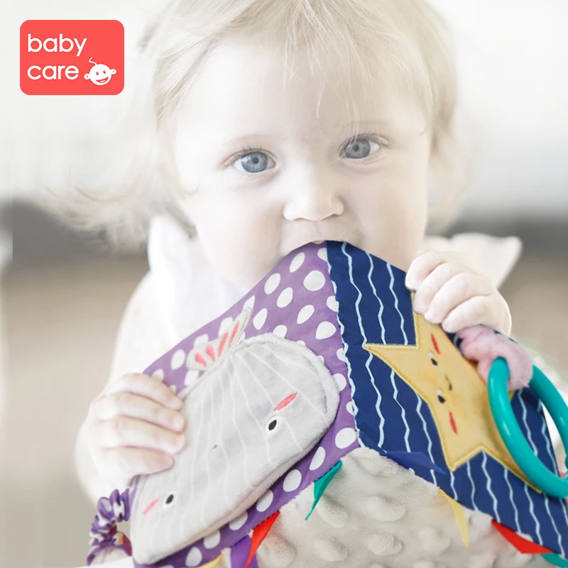

babycare Cartoon Animal Cloth Books Music Sound Educational Toy Soft Montessori Education Teether Cloth Book Rattles Toy