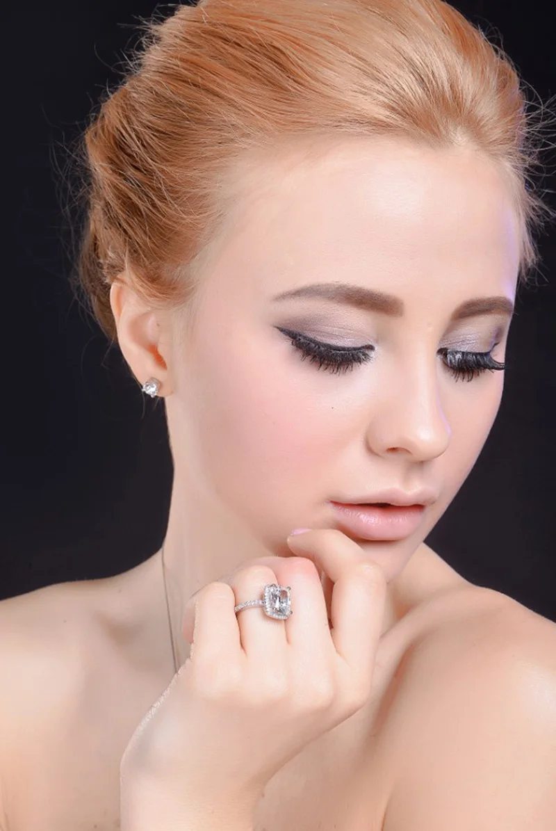 Простые Модные свадебные темперамент кольцо показать Элегантные украшения женские белые сверла заполненные кольца подарок дропшиппинг