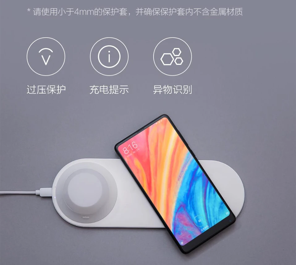 Xiaomi Yee светильник, беспроводное быстрое зарядное устройство, светодиодный, Ночной светильник, магнитное притяжение, быстрая зарядка для Iphone, huawei, Xiaomi