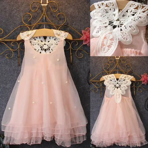 Платье для девочек одежда розового цвета летние кружевные платья с цветочным