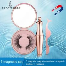 Magnetic Eyelashes Eyeliner Eyelash Curler Set5 Magnet Natural Long Magnetic False Eyelashes With Magnetic Eyeliner Tweezers Set