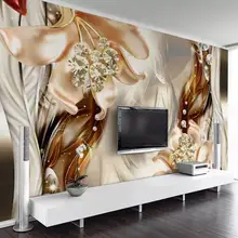 Papel tapiz de foto de alta calidad 3D estereoscópico joyas de plata esterlina 3d joyas de flores pared papel tapiz 3d Mural pintura de pared