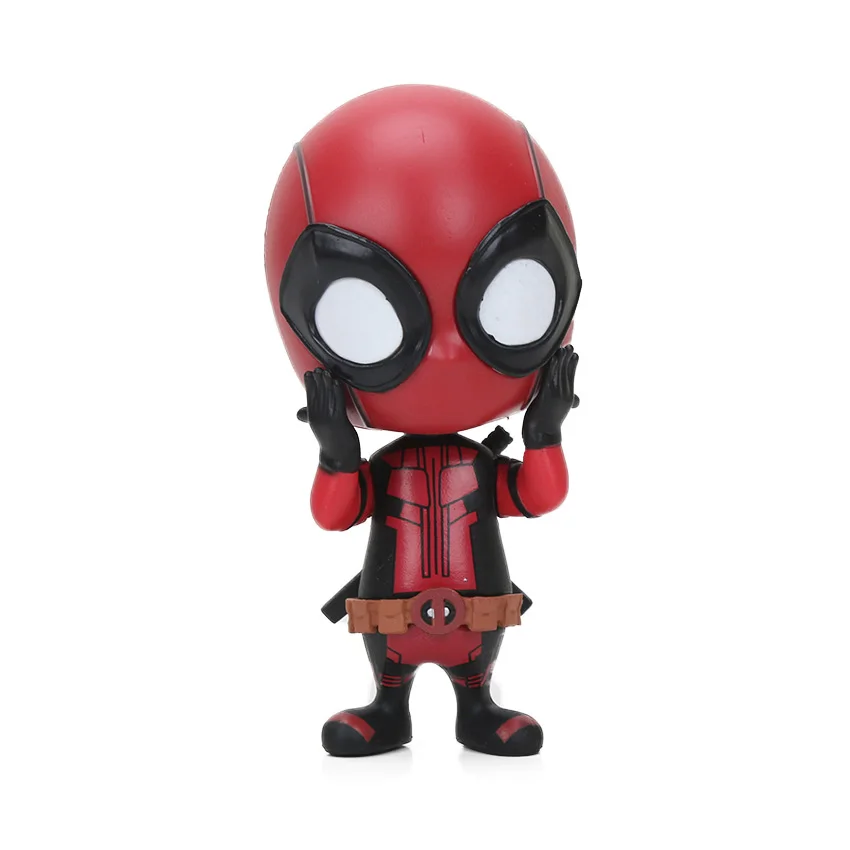 Мини 10 см игрушки Marvel фигурка Дэдпул Bobble-Head 1/10 масштаб предварительно окрашенный Человек-паук Черная пантера Коллекционная модель куклы