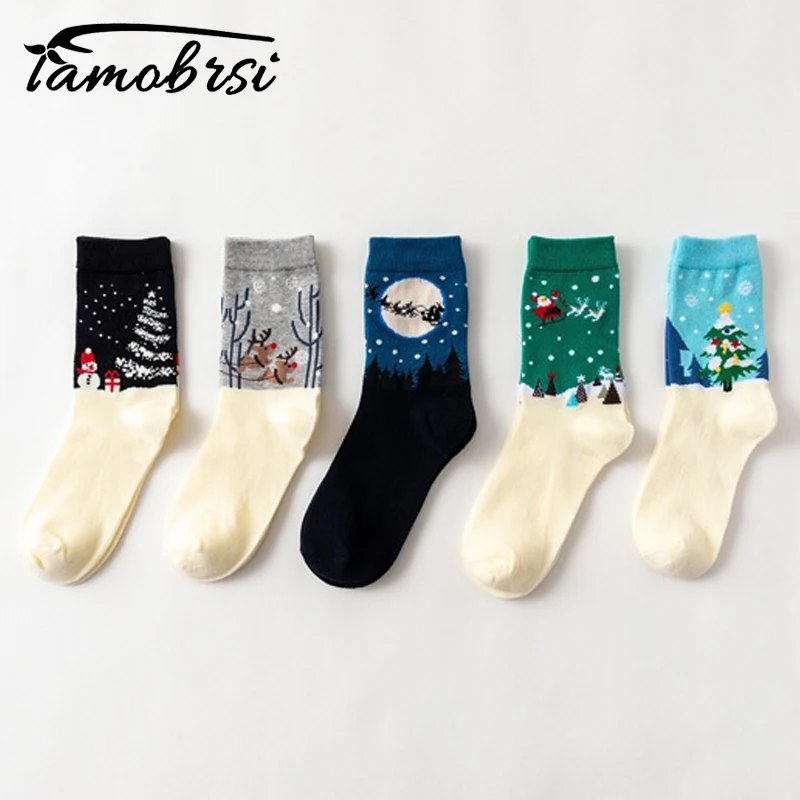 

2018 New Christmas Style Cartoon Short Kawaii Warm Autumn Winter Socks Cotton Sox Cute Happy Ladies Funny Women Socks Female