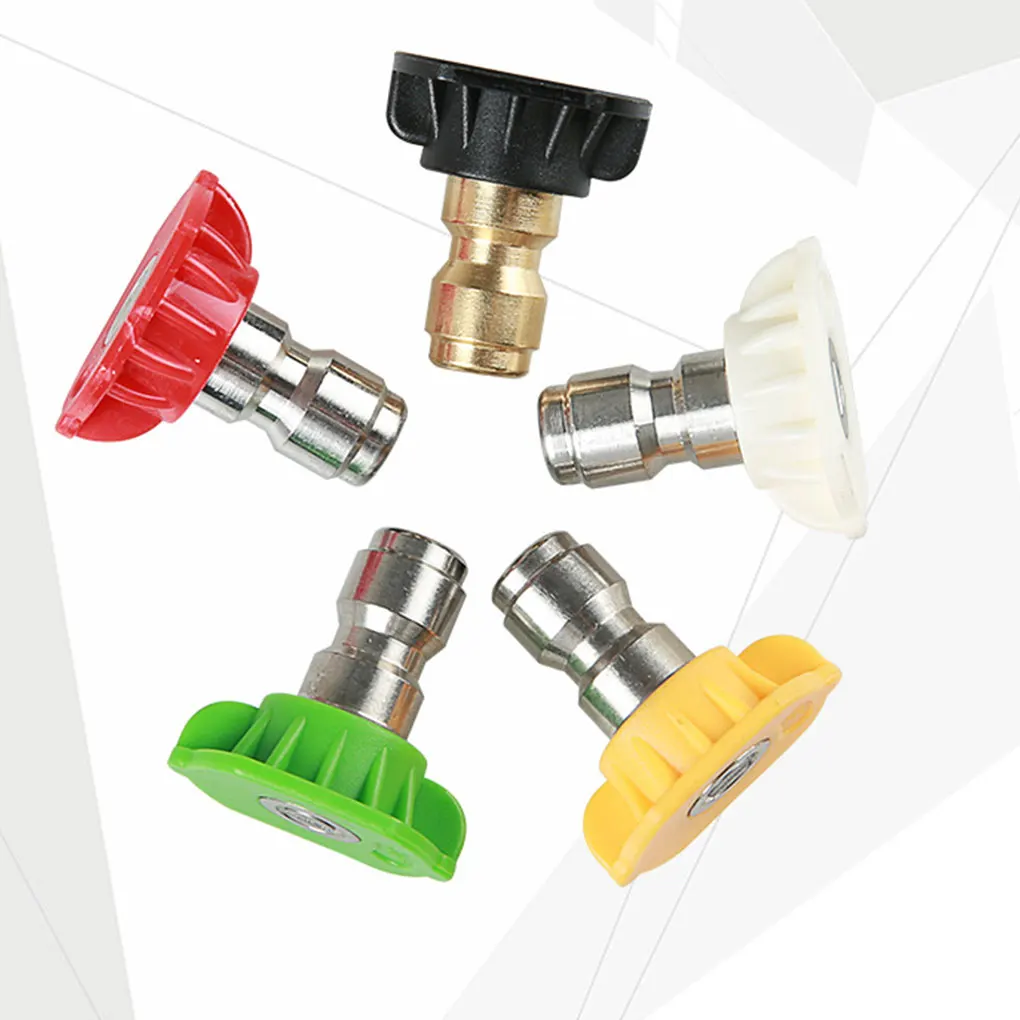 

5pcs 1/4" Quick Connect Design High Pressure Washer Snow Foam Lance Spray Nozzle Tips 5 Colors