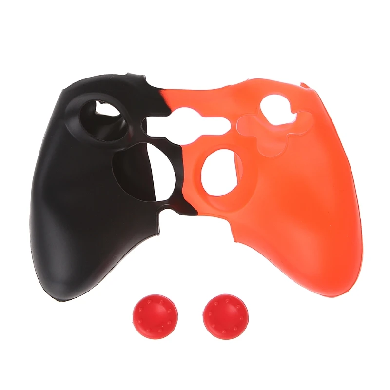 OOTDTY двухцветная силиконовая крышка джойстик гелевый Мягкий защитный чехол для xbox 360 контроллер геймпад - Цвет: Black  Red