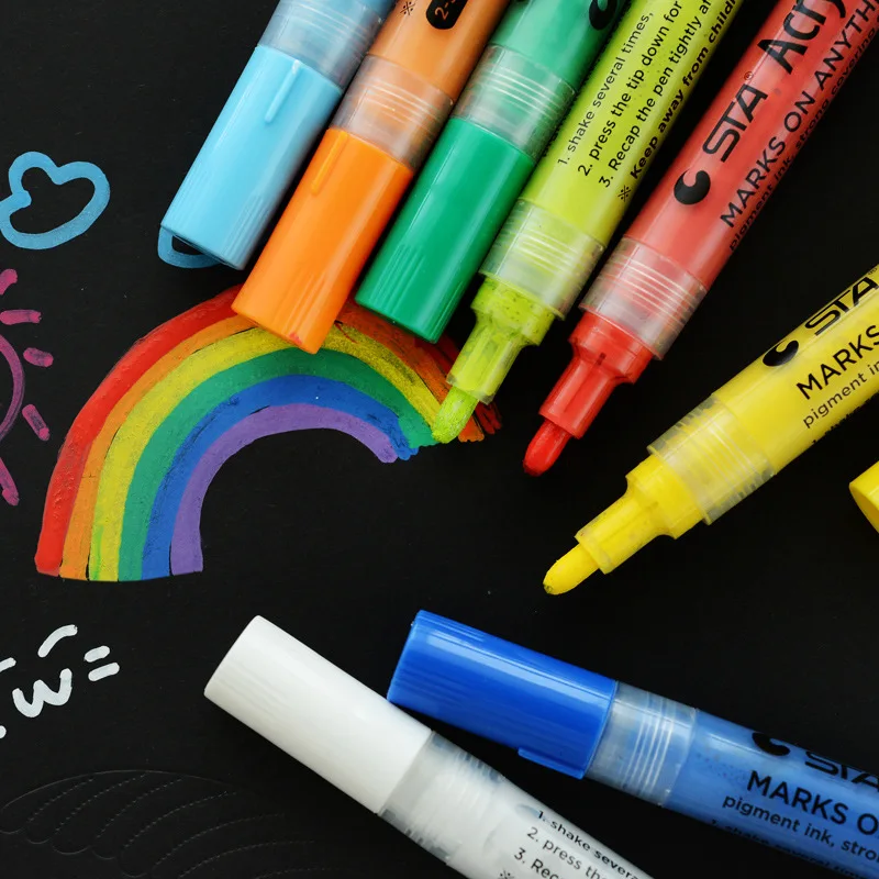 14 цветов DIY Многофункциональный маляр конфеты цветной маркер водонепроницаемый акриловый маркер для школьных принадлежностей