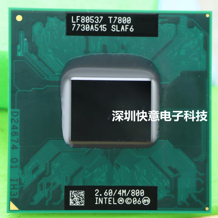 Free Shipping intel CPU laptop Core 2 Duo T7800 CPU 4M SLAF6 Cache/2.6GHz/800/Dual-Core Laptop processor support 965