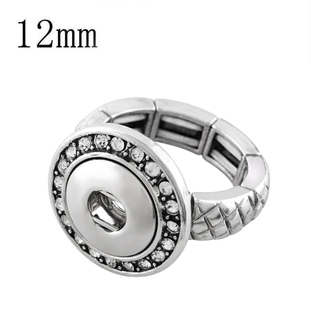 

2018 women rings New Elasticity Snap Button Ring Jewelry Simple Style 12mm Snap Button Fashion Alloy Rings for Women