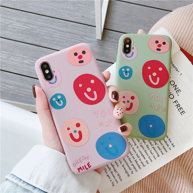 

WTSZKL pink case Soft TPU Phone Case For iPhone 7 8 Plus 6 6s X XR XS Max Cases Cute Cartoon Silicone Cover For iPhone x
