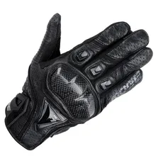 Marca de couro genuíno & fibra de carbono dedo completa moto tela sensível ao toque luvas da motocicleta motocicleta protective engrenagens motocross glove