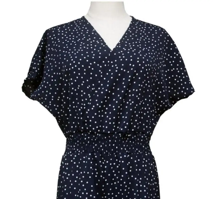 Female Boho Elastic Waist Casual Loose Nine-point Print Jumpsuit Womens Polka Dot Romper Ladies Summer Holiday Wide Leg Jumpsuit Female Boho Elastic Waist Casual Loose Nine-point Print Jumpsuit Womens Polka Dot Romper Ladies Summer Holiday Wide Leg Jumpsuit