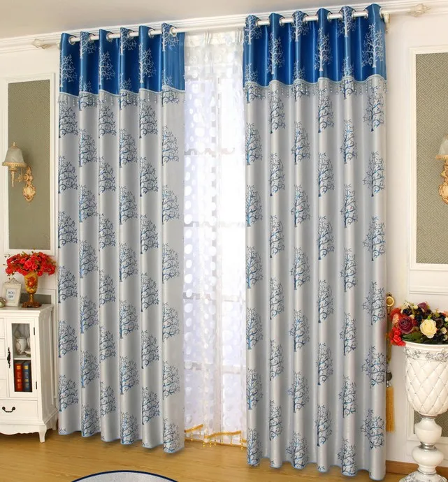 Blackout curtain with rings or hooks,free triming for different size