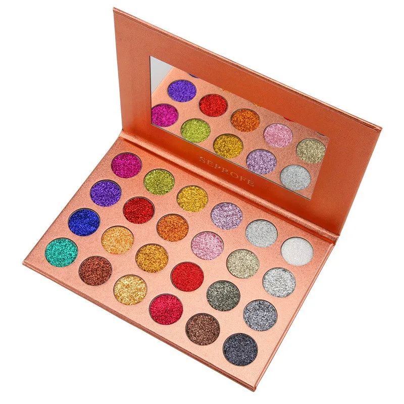 

Explosion models global popular 24 color glitter eye shadow makeup disk girls eye makeup shiny eye shadow hot sale Send brush