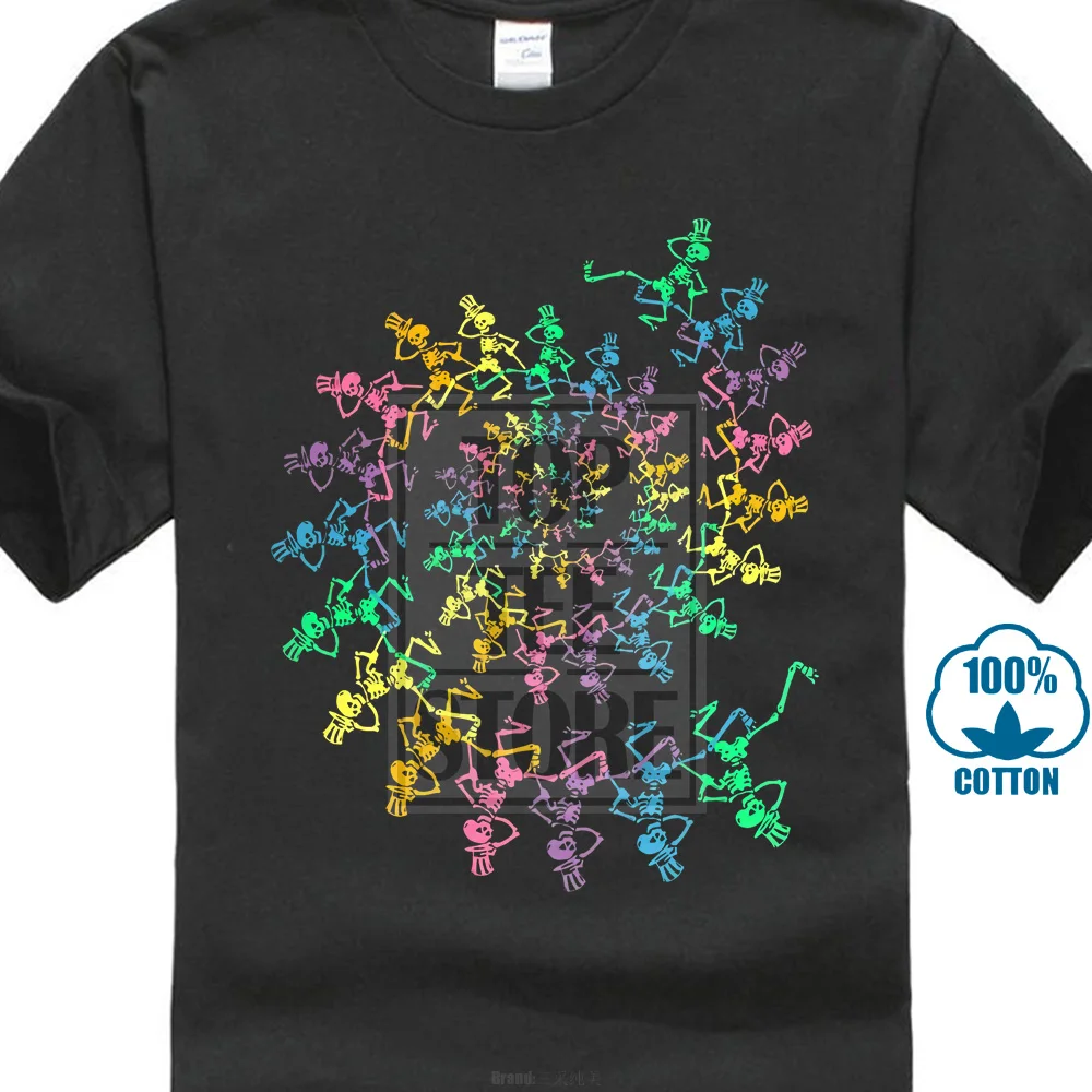 Grateful Dead Men'S Spiral Skeletons T Shirt X Large Black