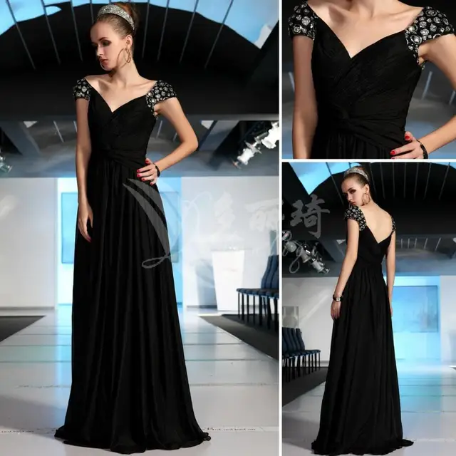 fee shipping 2016 bride maid dress hot-selling black banquet slim plus size maxi dresses long design Mother of the Bride Dresses
