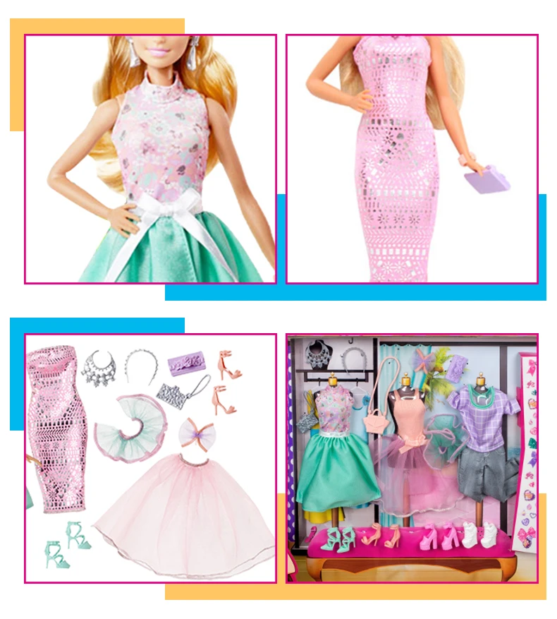 Барби Сделай Сам одежда Стиль наряжаться Детские игрушки ролевые куклы маленькая девочка подарок на Рождество Барби Boneca DVJ64
