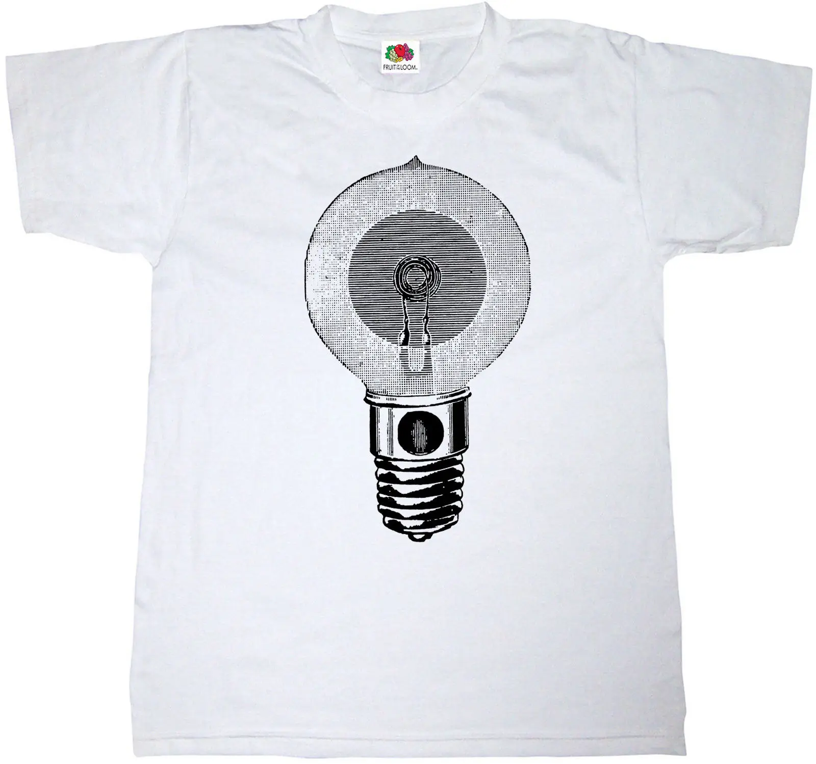 VINTAGE LIGHT BULB T-SHIRT 100%COTTON RETRO IDEA IDEAS EINSTEIN CLASSIC T SHIRT