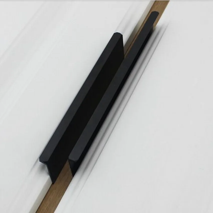 96MM 128MM 160MM Modern simple cabinet door edge sealing handles antique black drawer dresser hide pull knob 5\