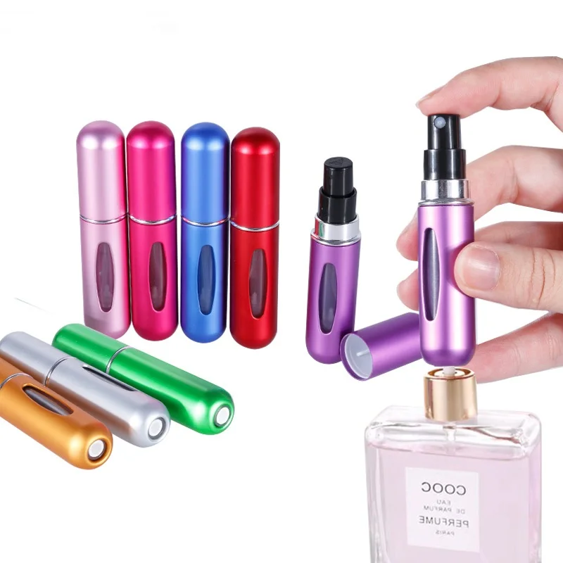 

1pc 13 Color Travel Mini 5ml Container Aluminum Refillable Perfume Spray Atomizer Portable Cosmetic Containers Perfume Bottle