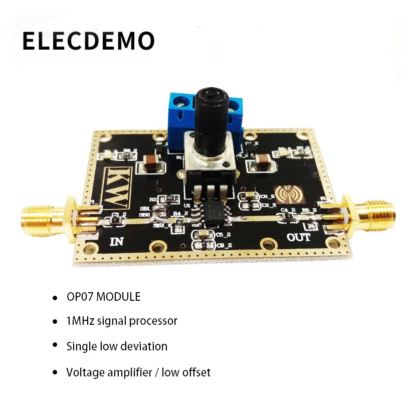 OP07 module Single low deviation voltage amplifier Signal processing within 1MHz Low offset Function demo Board 1 OP07 module Single low deviation voltage amplifier Signal processing within 1MHz Low offset Function demo Board 2