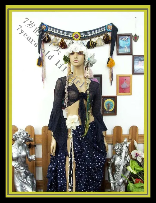 

Belly dance top Transparent thin Belly Dance 7 flare Blouse Top CE54
