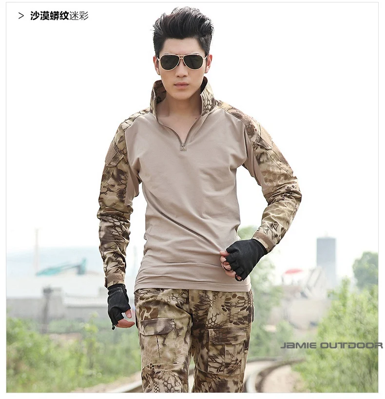 Для охоты на открытом воздухе костюм Мультикам тактическая Боевая тренировочная форма Gen3 рубашка и брюки военный армейский костюм с наколенниками - Цвет: Highlander