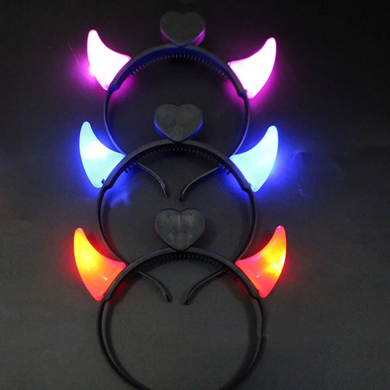 

LED Flashing Small Devil Horn Girls Light Headbands for Adult Kids Glow Birthday Wedding Party Decoration Christmas Halloween