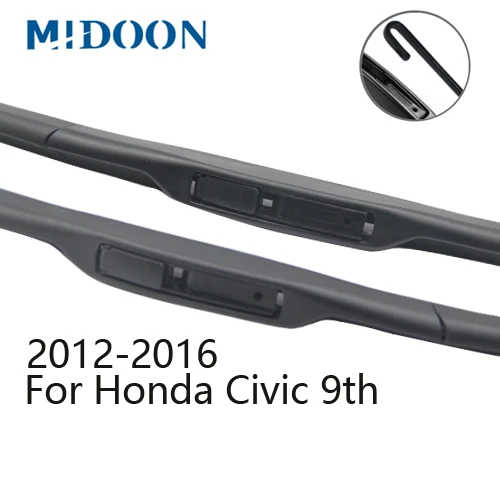 MIDOON щетки стеклоочистителя ветрового стекла для Honda Civic 7th 8th 9th поколения(только для международной версии - Цвет: 2012-2016 for 9th