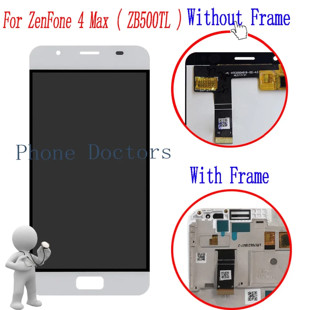 

5.0 inch Full LCD Display + Touch Screen Digitizer Assembly With Frame For Asus ZenFone 4 Max ( ZB500TL ) X00KD / Pegasus 4A