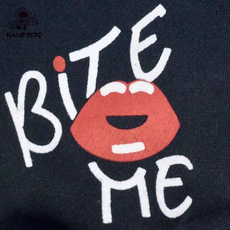 Bite Me Стиль худи из флиса для собак(черный, XS-L) рубашка с капюшоном для собак вещи для домашних животных