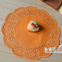 12 дюймов/30 см Orange кружева вокруг бумаги Коврик салфетки для торта Кондитерские впитывает масло бумага свадьбу посуда украшения столовых