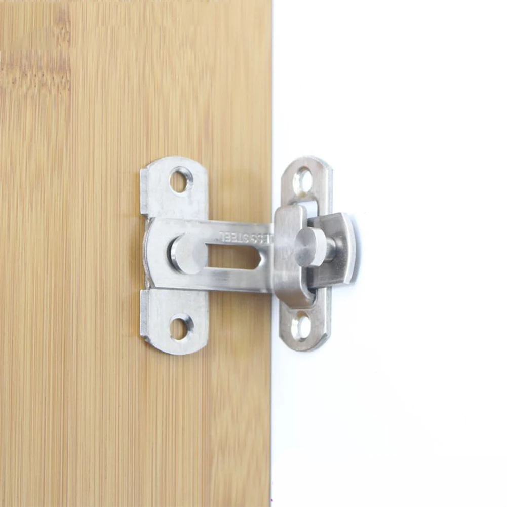 

90 Degree Sliding Door Lock Latch Window Household Safety Hotel Hardware Hasp Stainless Steel Security Tools Anti-theft #2