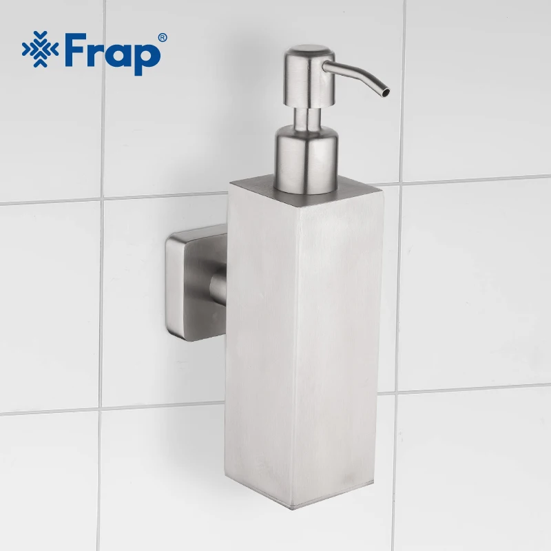

FRAP 200ml Single Stainless Steel Brushed Wall-mounted Pumps Manually Liquid Soap Dispenser Bottle Hand Sanitizer Device Y18002