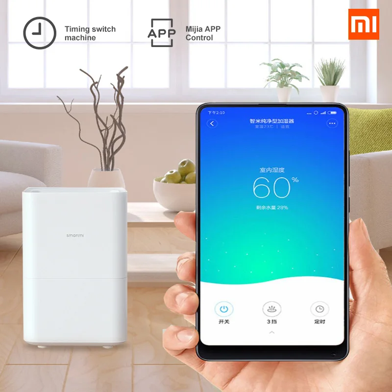 Оригинальный Xiaomi увлажнитель воздуха Smartmi 2 Smog-free Mist-free чистый испаритель