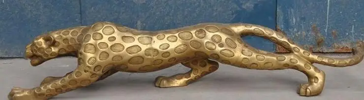 

6710534++42" chinese fengshui brass African leopard Panther Cheetah Predator lucky statue