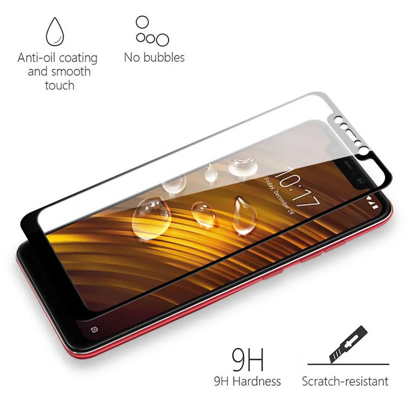 Для Xiaomi Pocophone F1 закаленное стекло полное покрытие 9H 2.5D Премиум протектор экрана для Xiaomi xiomi poko pocofone F1 6,1" стекло