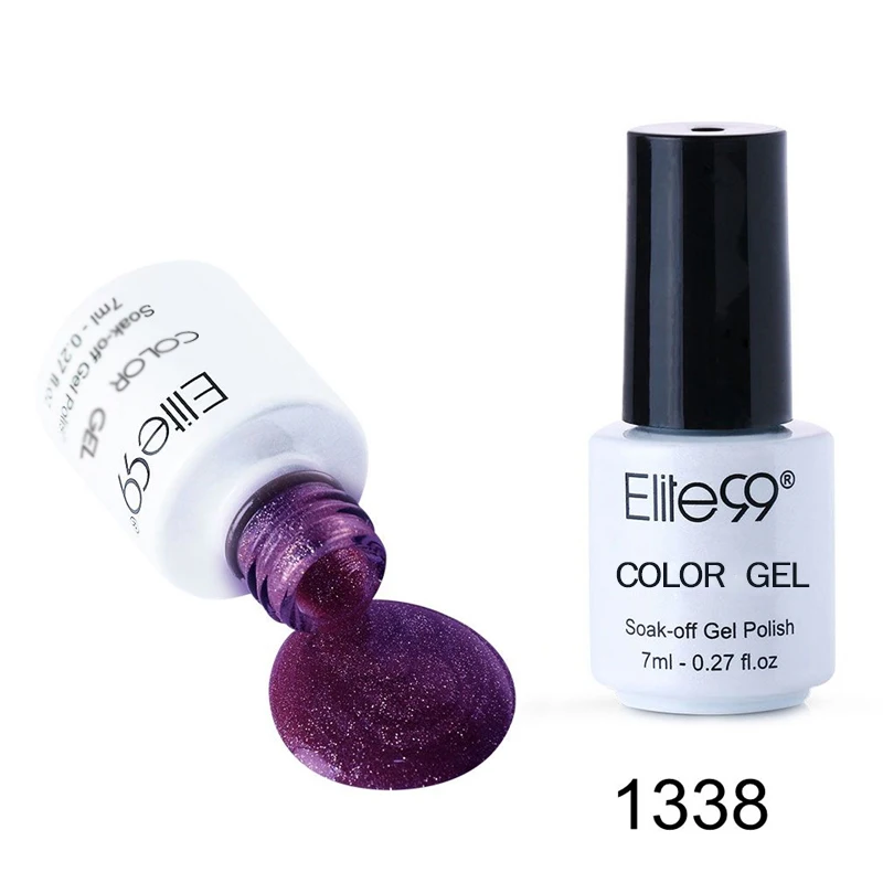 Elite99 7 мл УФ чистый цвет серия Гель-лак для Ногтей Стойкий Гель-лак для ногтей Vernis полуперманентный гель-праймер для ногтей Лаки - Цвет: G1338 Purple
