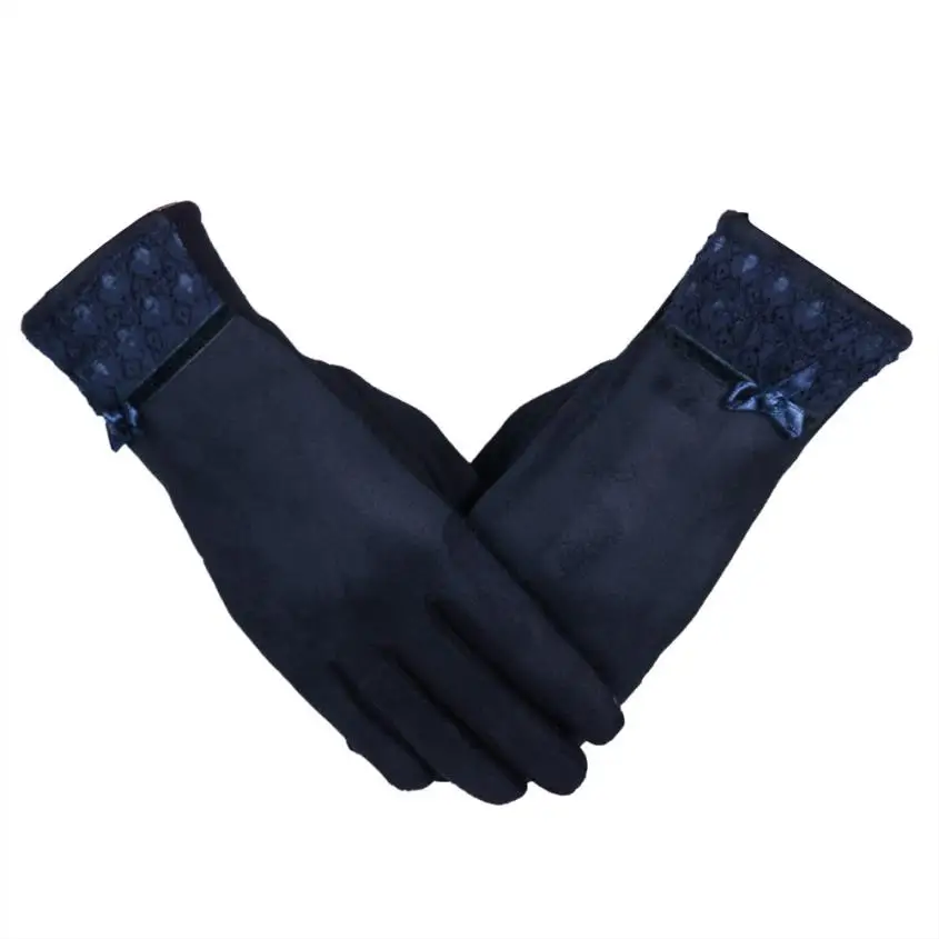 Новинка, зимние женские теплые перчатки, Женские однотонные модные перчатки# YW