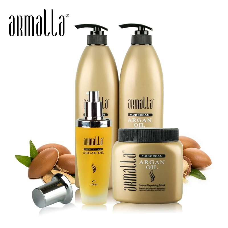 Free Shipping  New Products Best 4pcs Armalla Moroccan 1000ml Professional Shampoo and 1000ml Hair Conditioner+500