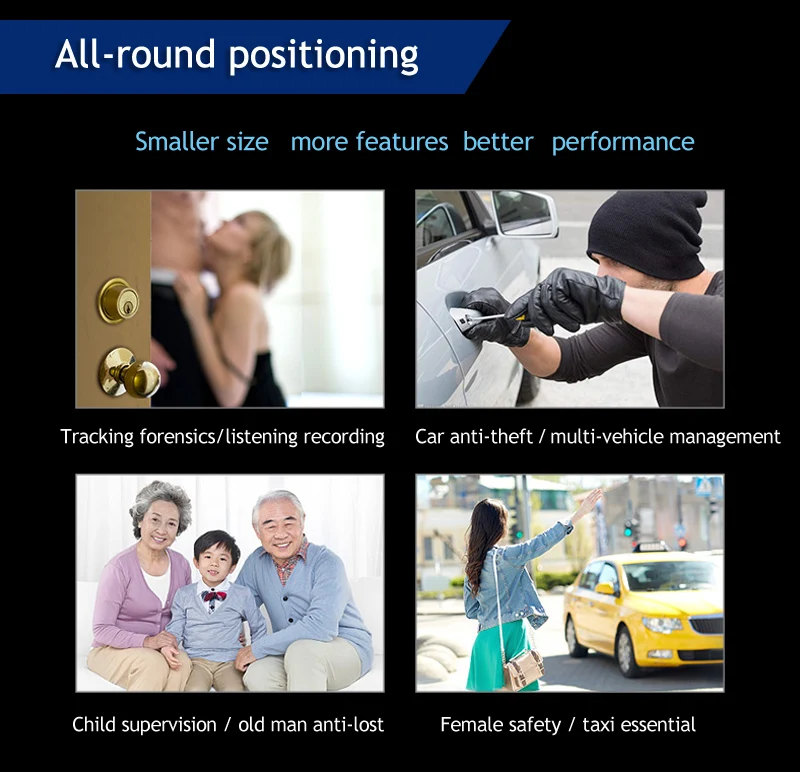 Guaranteed 100% 4 band car GPS tracker real time tracking free shipping family