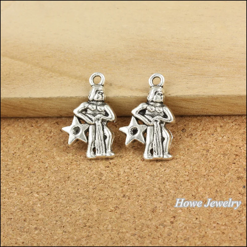

80pcs Fashion constellation Aquarius pattern Pendant Tibetan silver Fit European Necklace DIY Metal Jewelry Findings