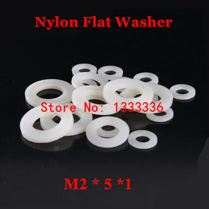

1000pcs M2*5*1 Nylon Flat Washer / M2 White Plastic Insulation Plain Ring Gasket Plated Spacers