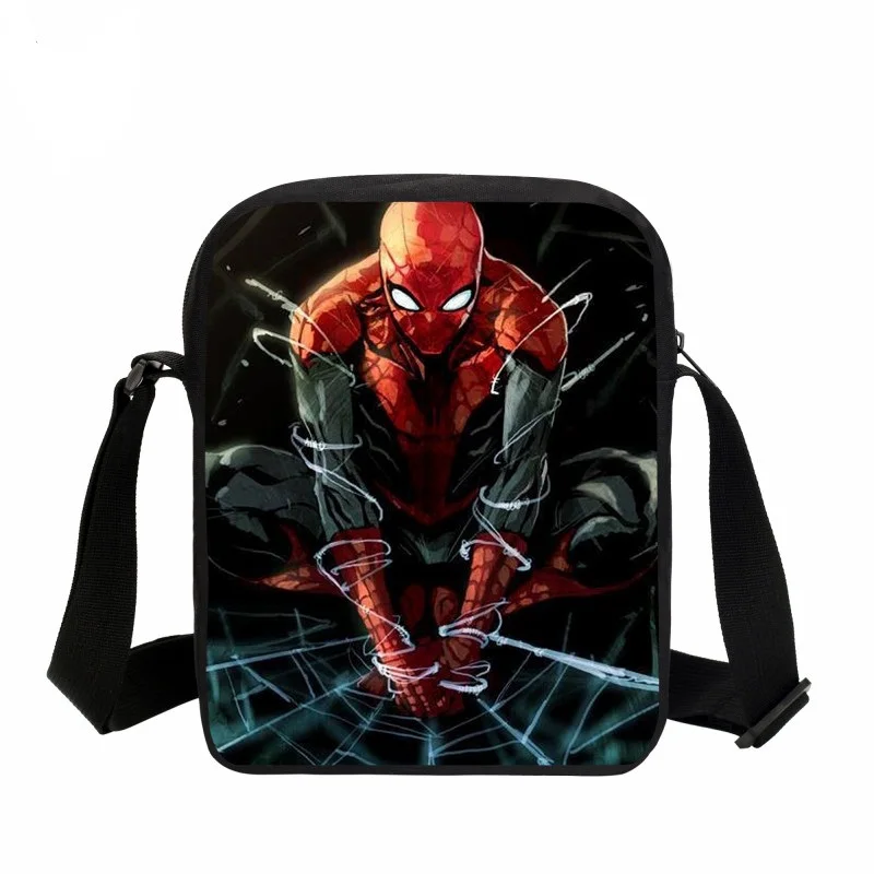 

Cartoon Spiderman Mini Messenger Bag Women Men Spiderman Venom Deadpool Prints Crossbody Shoulder Bag Children School Bags