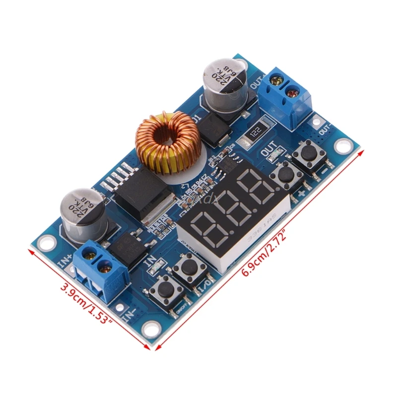 5A 75 Вт DC-DC Регулируемый понижающий преобразователь модуль плата с светодиодный вольтметр и Прямая поставка