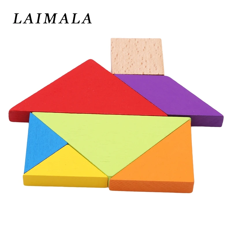 Geometric Shapes Wooden Puzzle Baby Kids Learning Educational Toy 3D Geometry Puzzles Montessori Toys | Игрушки и хобби