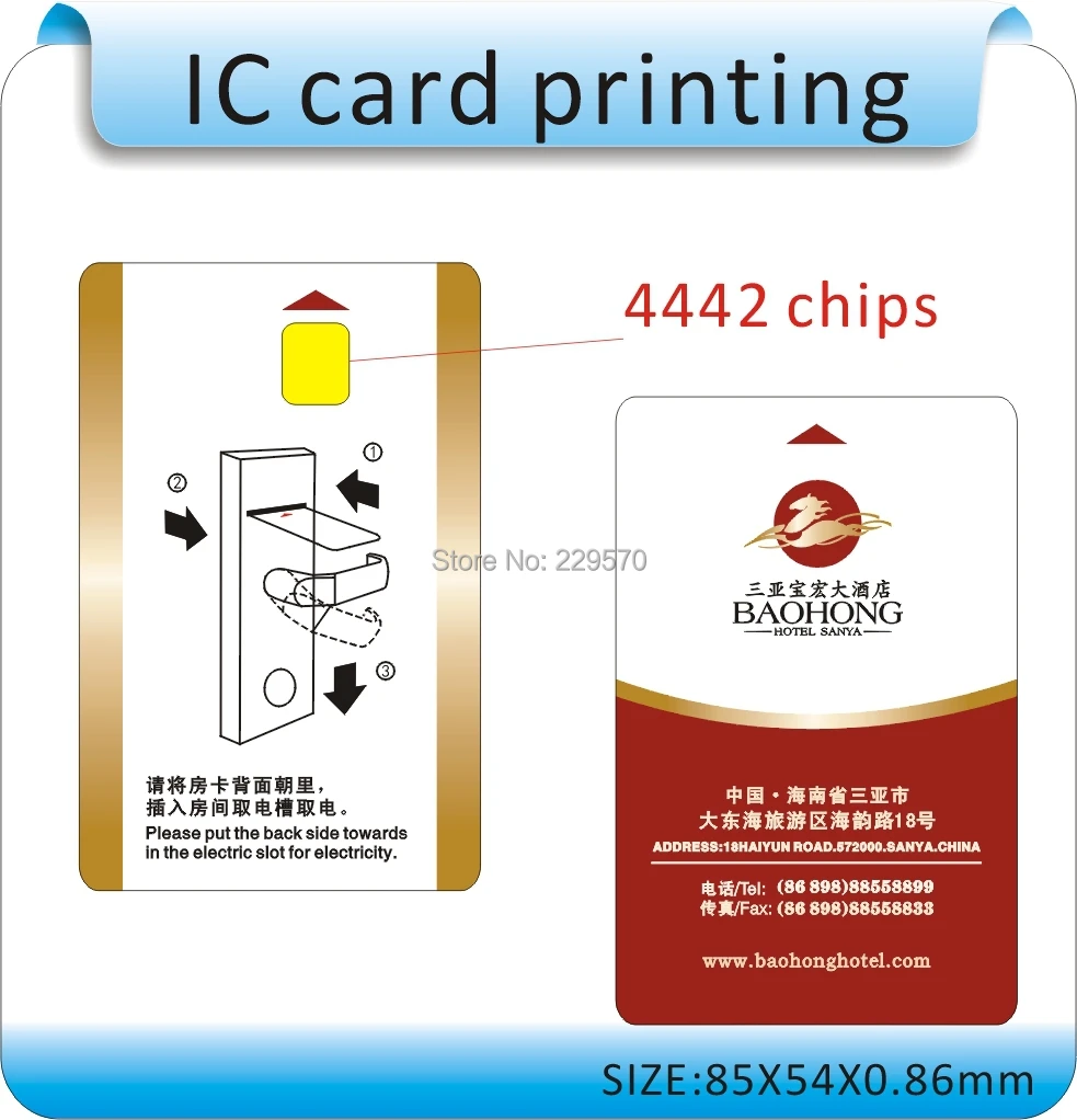 100 шт Двухсторонние шесть цвета офсетной печати SLE 4442 карты ISO 7816 смарт-карты карта с чипом IC/hottle двери карты