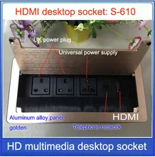 REINO UNIDO plug tomada De Mesa/hidden/HDMI de saída de Informações de Rede RJ45/sala de conferências Do Escritório High-grade desktop tomada S-610