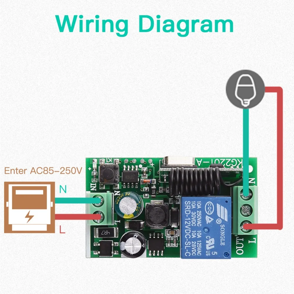 FZ3584  220V 433Mhz Universal Wireless Remote receiver module  (2)