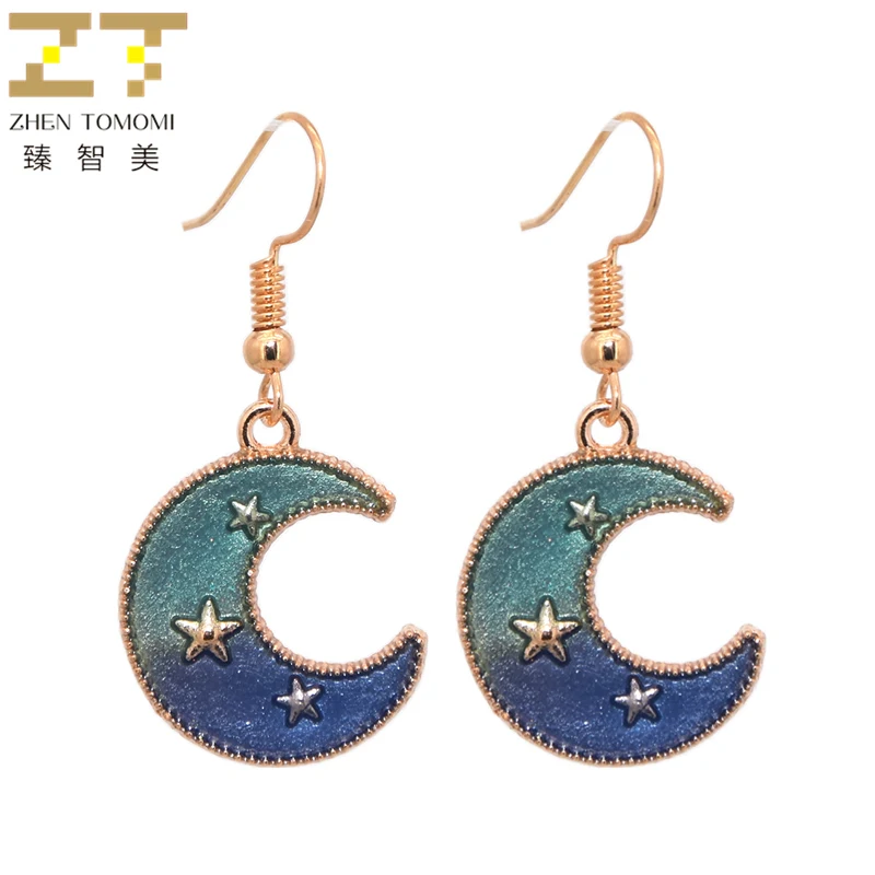 

2019 New Arrivals Hot Women's Fashion Starry Sky Earring Bijoux Dream Girls Heart Moon Stars Drop Earrings For Women Jewelry